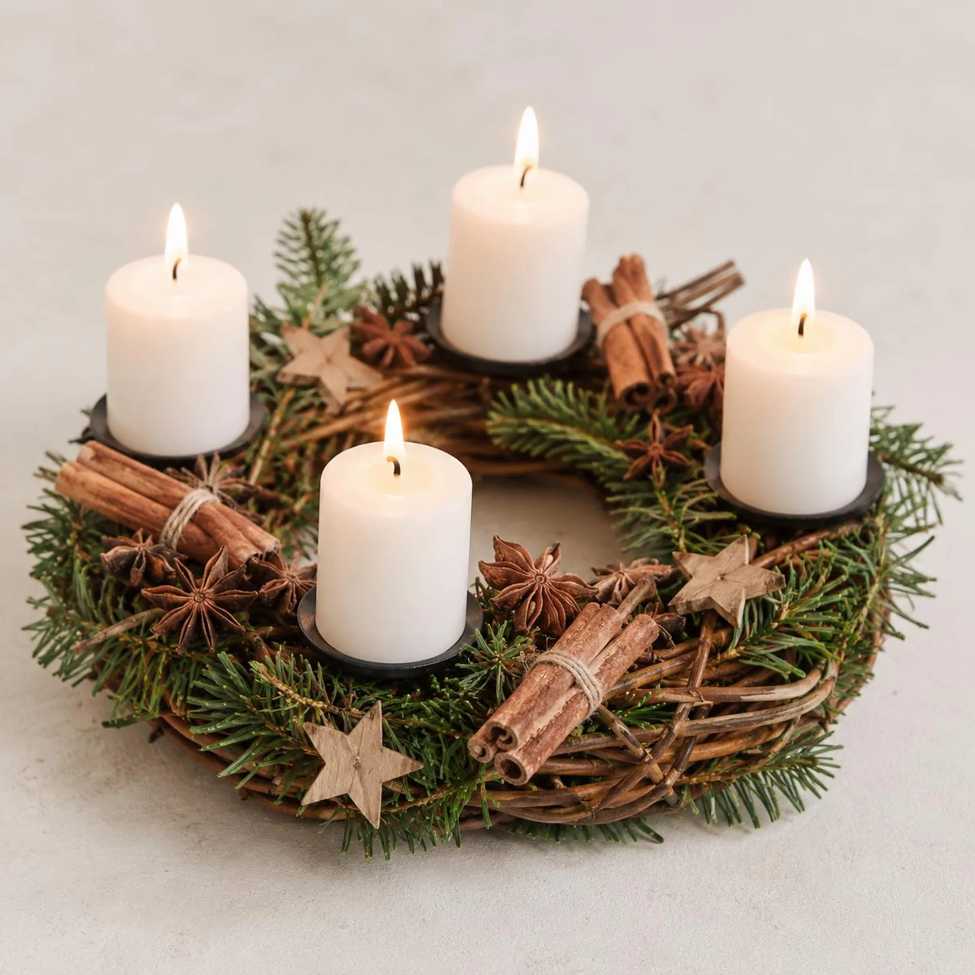 Mini Adventskranz Natur