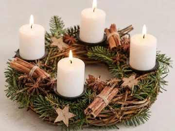Mini Adventskranz Natur