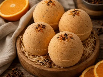 Orange clove bath bomb