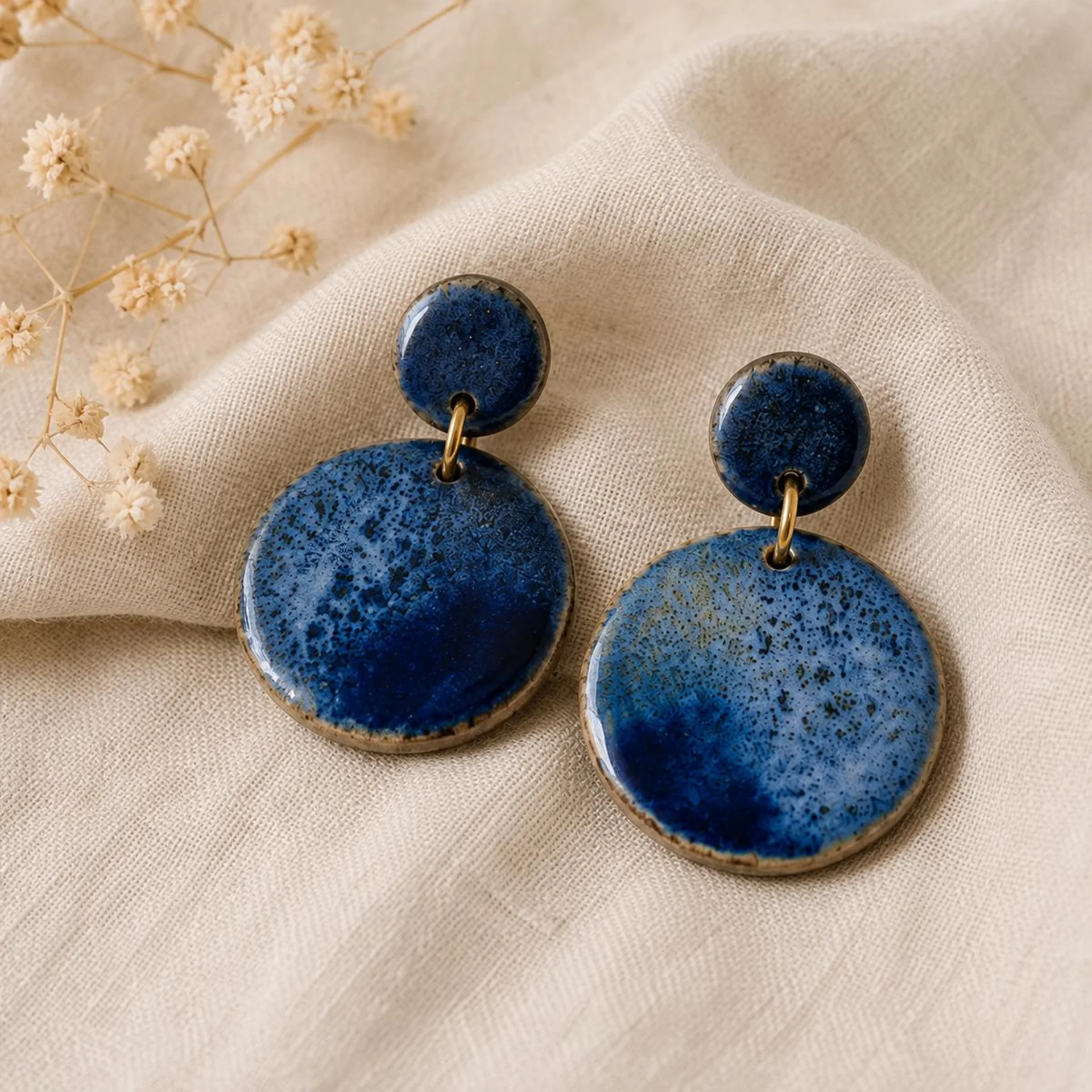 Keramik Ohrringe Blau